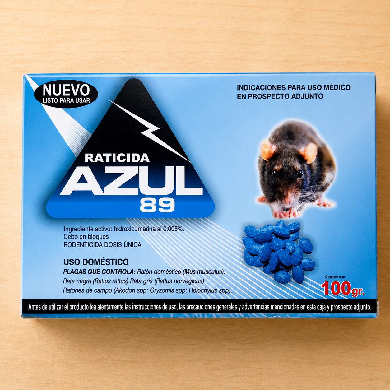 Raticida Pastillas Azules 100g